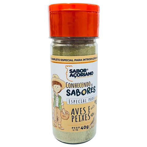 Produto - Introdução Alimentar - Conhecendo os Sabores - Especial para Aves e Peixes - Turma do Açorianinho - Sabor Açoriano Temperos Naturais.