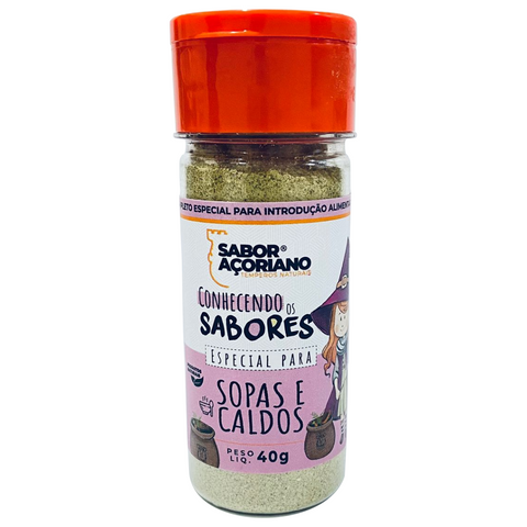 Produto - Introdução Alimentar - Conhecendo os Sabores - Especial para Sopas e Caldos - Turma do Açorianinho - Sabor Açoriano Temperos Naturais.